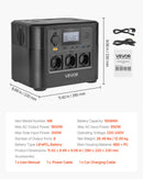 VEVOR Station Électrique Portable 1800 W Générateur Solaire Portable 1008 Wh Batterie Secours LiFePO4 pour Urgence Domestique, Camping, Voyage Camping-car, 8 Ports Sortie, Panneau Solaire Non Inclus - image 8