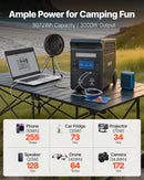 VEVOR Station Électrique Portable 3000 W Générateur Solaire Portable 3072 Wh Batterie Secours LiFePO4 pour Urgence Domestique, Camping, Voyage Camping-car, 13 Ports Sortie, Panneau Solaire Non Inclus - image 3