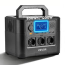 VEVOR Station Électrique Portable 1200 W Générateur Solaire Portable 806 Wh Batterie Secours LiFePO4 pour Urgence Domestique, Camping, Voyage Camping-car, 9 Ports de Sortie, Panneau Solaire Non Inclus