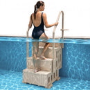 VEVOR Escalier de Piscine en Plastique avec 2 Rampes, 4 Marches Antidérapantes, Capacité de Charge 181,4 kg, pour Piscines Creusées Hors Sol 122-137 cm, Terrasse, Maison, Intérieur, Extérieur, Taupe - image 2