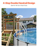 VEVOR Escalier de Piscine en Plastique avec 2 Rampes, 4 Marches Antidérapantes, Capacité de Charge 181,4 kg, pour Piscines Creusées Hors Sol 122-137 cm, Terrasse, Maison, Intérieur, Extérieur, Taupe - image 3