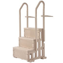 VEVOR Escalier de Piscine en Plastique avec 2 Rampes, 3 Marches Antidérapantes, Capacité de Charge 181,4 kg, pour Piscines Creusées Hors Sol 91,4-122 cm, Terrasse, Maison, Intérieur, Extérieur, Taupe - image 2