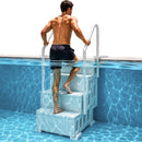 VEVOR Escalier de Piscine en Plastique avec 2 Rampes, 4 Marches Antidérapantes, Capacité de Charge 181,4 kg, Escaliers pour Piscines Creusées 122-137 cm, Terrasse, Maison, Intérieur, Extérieur, Blanc