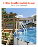 VEVOR Escalier de Piscine en Plastique avec 2 Rampes, 4 Marches Antidérapantes, Capacité de Charge 181,4 kg, Escaliers pour Piscines Creusées 122-137 cm, Terrasse, Maison, Intérieur, Extérieur, Blanc - image 3