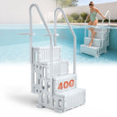 VEVOR Escalier de Piscine en Plastique avec 2 Rampes, 4 Marches Antidérapantes, Capacité de Charge 181,4 kg, pour Piscines Creusées 122-137 cm, Terrasse, Jardin, Maison, Intérieur, Extérieur, Gris - image 2