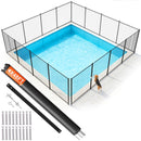 VEVOR Clôture de Piscine, Barrière de Piscine Creusée 1,21x14,63 m Clôture Amovible de Sécurité Pliable Tige en Aluminium Tissu Maille PVC Teslin 340 g/m² pour Protection Enfants Animaux Domestiques