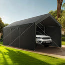 VEVOR Tente Garage, 3,05 x 6,09 m, Carport Abri de Voiture Extérieur avec Parois Latérales Amovibles et Portes, Résistant aux UV et à l'Eau, Protection Toutes Saisons pour Automobile et Bateau, Gris - image 9