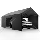 VEVOR Tente Garage, 3,65 x 6,09 m, Carport Abri de Voiture Extérieur avec Parois Latérales Amovibles et Portes, Résistant aux UV et à l'Eau, Protection Toutes Saisons pour Automobile et Bateau, Gris - image 10