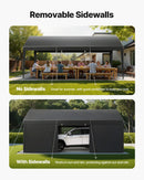 VEVOR Tente Garage, 3,65 x 6,09 m, Carport Abri de Voiture Extérieur avec Parois Latérales Amovibles et Portes, Résistant aux UV et à l'Eau, Protection Toutes Saisons pour Automobile et Bateau, Gris - image 6