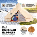 VEVOR Tente Cloche en Toile 3 m Tente de Yourte 4 Saisons Tente de Camping Familial avec Trou de Poêle à Bois, Sacs de Rangement pour Glamping Jusqu'à 4 Personnes, Groupes en Plein Air, Fête, Chasse - image 4
