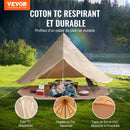 VEVOR Tente Cloche en Toile 4 m Tente de Yourte 4 Saisons Tente de Camping Familial avec Trou de Poêle à Bois, Sacs de Rangement pour Glamping Jusqu'à 6 Personnes, Groupes en Plein Air, Fête, Chasse - image 3