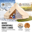 VEVOR Tente Cloche en Toile 5 m Tente de Yourte 4 Saisons Tente de Camping Familial avec Trou de Poêle à Bois, Sacs de Rangement pour Glamping Jusqu'à 8 Personnes, Groupes en Plein Air, Fête, Chasse - image 4
