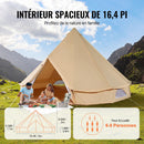 VEVOR Tente Cloche en Toile 5 m Tente de Yourte 4 Saisons Tente de Camping Familial avec Trou de Poêle à Bois, Sacs de Rangement pour Glamping Jusqu'à 8 Personnes, Groupes en Plein Air, Fête, Chasse - image 5