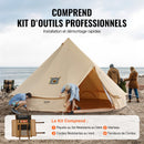 VEVOR Tente Cloche en Toile 5 m Tente de Yourte 4 Saisons Tente de Camping Familial avec Trou de Poêle à Bois, Sacs de Rangement pour Glamping Jusqu'à 8 Personnes, Groupes en Plein Air, Fête, Chasse - image 6