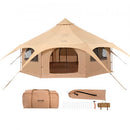 VEVOR Tente Cloche en Toile 5 m Tente de Cirque 4 Saisons Tente de Camping Familial avec Trou de Poêle à Bois et Sacs de Rangement pour Glamping Jusqu'à 8 Personnes, Groupes en Plein Air, Fête, Chasse - image 2
