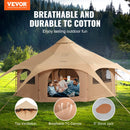 VEVOR Tente Cloche en Toile 5 m Tente de Cirque 4 Saisons Tente de Camping Familial avec Trou de Poêle à Bois et Sacs de Rangement pour Glamping Jusqu'à 8 Personnes, Groupes en Plein Air, Fête, Chasse - image 3