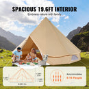 VEVOR Tente Cloche en Toile 6 m Tente de Yourte 4 Saisons Tente de Camping Familial avec Trou de Poêle à Bois, Sacs de Rangement pour Glamping Jusqu'à 10 Personnes, Groupes en Plein Air, Fête, Chasse - image 5