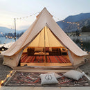 VEVOR Tente Cloche Toile 7 m Jusqu'à 12 Personnes Tente de Yourte 4 Saisons pour Camping Familial, Groupes en Plein Air, Fête, Chasse, avec Trou de Poêle à Bois, Fenêtres en Maille, Sacs de Rangement