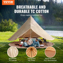 VEVOR Tente Cloche Toile 7 m Jusqu'à 12 Personnes Tente de Yourte 4 Saisons pour Camping Familial, Groupes en Plein Air, Fête, Chasse, avec Trou de Poêle à Bois, Fenêtres en Maille, Sacs de Rangement - image 3