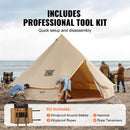 VEVOR Tente Cloche Toile 7 m Jusqu'à 12 Personnes Tente de Yourte 4 Saisons pour Camping Familial, Groupes en Plein Air, Fête, Chasse, avec Trou de Poêle à Bois, Fenêtres en Maille, Sacs de Rangement - image 6