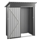 VEVOR Abri de Jardin en Métal, 153,3 x 87,6 cm, Abri de Rangement d'Extérieur, avec Porte Verrouillable, Toit en Pente, Cabine de Jardin, pour Stockage d'Outils, de Vélos, Étagères, Poubelles, Gris - image 11