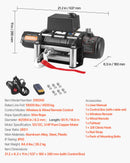 VEVOR Treuil Électrique 12 V CC 4500 kg avec Câble en Acier Φ 8,3 mm x 19,8 m, Télécommande sans Fil et Filaire, Étanchéité IP55, pour Remorquage de SUV, Jeep, Remorque, Bateau, Véhicule Tout-terrain - image 8