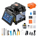 VEVOR Soudeuse fibre optique 6 moteurs, épisseuse fusion fibre optique à alignement de noyau, épissage 6s, chauffage 13s, écran tactile 5", support de fibre 3 en 1, batterie 7800mAh pour SM MM DS NZDS - image 2