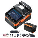 VEVOR Soudeuse Fibre Optique 6 Moteurs Épisseuse Fusion avec Épissage 8 s compatible SM MM DS NZDS, Alignement Cœur, Chauffage 18 s, 5200 mAh, Écran LCD 5 pouces, Porte-fibre 3-en-1, APP Bluetooth