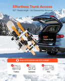 VEVOR Porte-skis sur attelage, pour récepteur 5 cm, support pour planche à neige, capacité 6 paires de skis ou 4 planches, avec verrou, sangle de sécurité, accès inclinable, rembourrage en caoutchouc - image 5