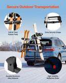 VEVOR Porte-skis sur attelage, pour récepteur 5 cm, support pour planche à neige, capacité 6 paires de skis ou 4 planches, avec verrou, sangle de sécurité, accès inclinable, rembourrage en caoutchouc - image 7