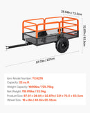 VEVOR Remorque à Benne Basculante, 623 L, Remorque de Tracteur Tondeuse à Gazon de Jardin en Acier, Capacité de Charge 725,75 kg, avec Pneus 40,64 cm, Chariot de Transport à Déversement pour VTT, UTV - image 8