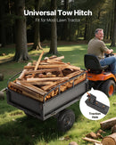 VEVOR Remorque à Benne Basculante, 283 L, Remorque de Tracteur Tondeuse à Gazon de Jardin en Acier, Capacité de Charge 226,8 kg, avec Pneus 35,56 cm, Chariot de Transport à Déversement pour VTT, UTV - image 3