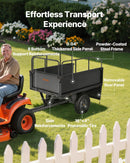VEVOR Remorque à Benne Basculante, 481 L, Remorque de Tracteur Tondeuse à Gazon de Jardin en Acier, Capacité de Charge 272 kg, avec Pneus 40,64 cm, Chariot de Transport à Déversement, pour VTT, UTV - image 4