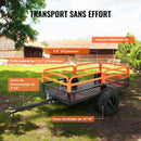 VEVOR Remorque à Benne Basculante Capacité de Charge 680 kg Remorque Utilitaire de Jardin Robuste avec Côtés Amovibles Chariot de Transport à Déversement 0,4 m³​ pour Tracteur, Tondeuse à Gazon, VTT - image 7