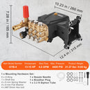 VEVOR Pompe de Nettoyeur Haute Pression de Rechange, Piston Triplex Horizontal Arbre 25,4 mm, 303 bar, 15 L/min, Kit Pompe de Remplacement, Compatible avec Modèles Simpson MorFlex 40224, 40225, 40226 - image 8