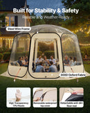 VEVOR Tente Bulle Pop-up, 3,66 x 3,45 m, Tente Igloo Dôme de Jardin pour 10-12 Personnes, Abri de Camping d'Extérieur Transparent avec Fenêtres, Imperméable et Résistante aux UV, Vue Panoramique 540° - image 4