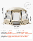 VEVOR Tente Bulle Pop-up, 3,66 x 3,45 m, Tente Igloo Dôme de Jardin pour 10-12 Personnes, Abri de Camping d'Extérieur Transparent avec Fenêtres, Imperméable et Résistante aux UV, Vue Panoramique 540° - image 8