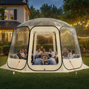 VEVOR Tente Bulle Pop-up, 3,66 x 3,45 m, Tente Igloo Dôme de Jardin pour 10-12 Personnes, Abri de Camping d'Extérieur Transparent avec Fenêtres, Imperméable et Résistante aux UV, Vue Panoramique 540° - image 9