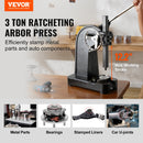VEVOR Presse à Crémaillère, Presse à Arbre à Cliquet de 3 T, avec Levier et Volant, Hauteur Max. 310 mm, Presse à Poinçonner Manuelle de Bureau en Fonte, pour Estampage, Pliage, Étirement, Formage - image 3