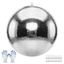 VEVOR Boule à Facettes 600 mm, Boule Disco Argentée Réfléchissante, avec Anneau de Suspension, Facettes Miroir de 2 Tailles, pour Mariage, Anniversaire, Fête, Club, DJ, Scène et Décoration Intérieure