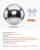 VEVOR Boule à Facettes 600 mm, Boule Disco Argentée Réfléchissante, avec Anneau de Suspension, Facettes Miroir de 2 Tailles, pour Mariage, Anniversaire, Fête, Club, DJ, Scène et Décoration Intérieure - image 8