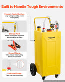 VEVOR Chariot à Carburant 113,6 L, Réservoir Diesel Mobile avec Pompe Électrique, pour Tracteurs, Chariots Élévateurs, Chargeuses et Équipements Agricoles, en Acier au Carbone, 4 Roues, Tuyau, Jaune - image 7