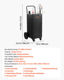 VEVOR Chariot à Carburant 132,5 L Réservoir à Carburant Mobile Pompe Manuelle, Réservoir en Acier au Carbone, avec 4 Roues et Tuyau, pour Essence et Diesel, Voiture, Quad, Tondeuse, Moto, Bateau, Noir - image 8