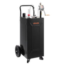 VEVOR Chariot Carburant 113,6 L Réservoir à Carburant Mobile Pompe Manuelle, Réservoir en Acier au Carbone, avec 2 Roues et Tuyau, pour Essence et Diesel, Voiture, Tondeuse, Quad, Bateau, Moto, Noir