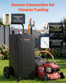 VEVOR Chariot Carburant 113,6 L Réservoir à Carburant Mobile Pompe Manuelle, Réservoir en Acier au Carbone, avec 2 Roues et Tuyau, pour Essence et Diesel, Voiture, Tondeuse, Quad, Bateau, Moto, Noir - image 6