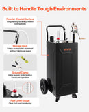 VEVOR Chariot Carburant 113,6 L Réservoir à Carburant Mobile Pompe Manuelle, Réservoir en Acier au Carbone, avec 2 Roues et Tuyau, pour Essence et Diesel, Voiture, Tondeuse, Quad, Bateau, Moto, Noir - image 7