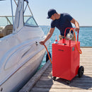 VEVOR Chariot Carburant 151,4 L Réservoir à Carburant Mobile Pompe Manuelle, Réservoir en Acier au Carbone, avec 4 Roues et Tuyau, pour Essence et Diesel, Voiture, Tondeuse, Quad, Moto, Bateau, Rouge - image 9