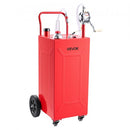 VEVOR Chariot Carburant 132,5 L Réservoir à Carburant Mobile Pompe Manuelle, Réservoir en Acier au Carbone, avec 4 Roues et Tuyau, pour Essence et Diesel, Voiture, Quad, Tondeuse, Bateau, Moto, Rouge - image 2