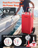 VEVOR Chariot Carburant 132,5 L Réservoir à Carburant Mobile Pompe Manuelle, Réservoir en Acier au Carbone, avec 4 Roues et Tuyau, pour Essence et Diesel, Voiture, Quad, Tondeuse, Bateau, Moto, Rouge - image 4