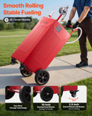 VEVOR Chariot Carburant 132,5 L Réservoir à Carburant Mobile Pompe Manuelle, Réservoir en Acier au Carbone, avec 4 Roues et Tuyau, pour Essence et Diesel, Voiture, Quad, Tondeuse, Bateau, Moto, Rouge - image 5